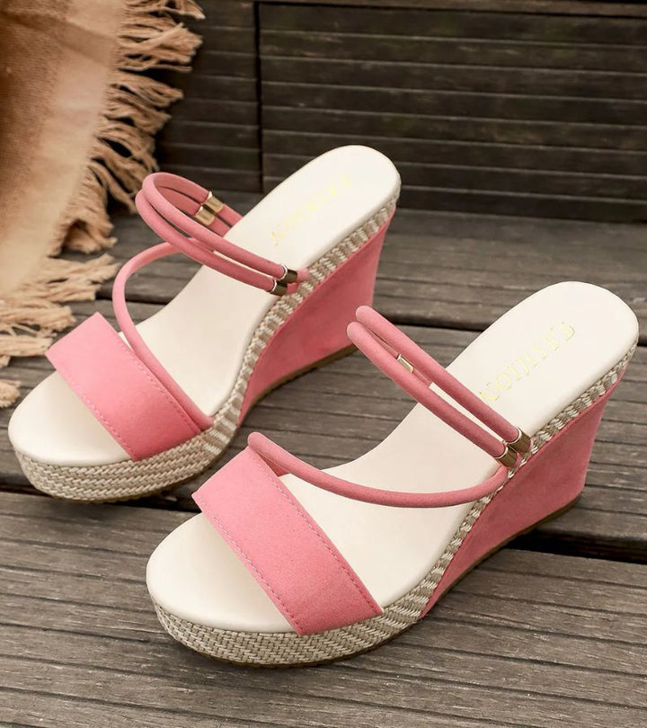 Laura| Sandali con zeppa da 10 cm, Slanciano la silhouette senza affaticare i piedi