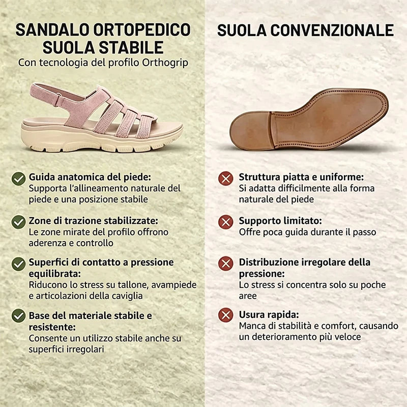 Orthody | Sandali ortopedici con zeppa comodi da donna
