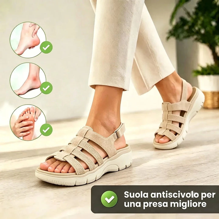 Orthody | Sandali ortopedici con zeppa comodi da donna