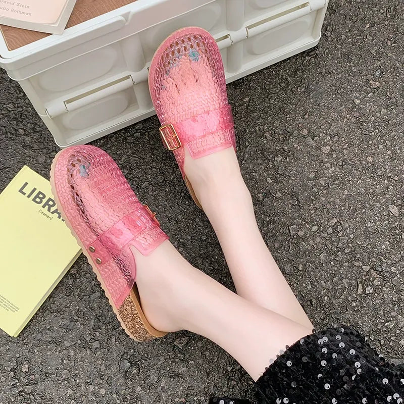 Lucia | Mules sandalo Jelly cristallo, traspiranti, comode e facili da indossare