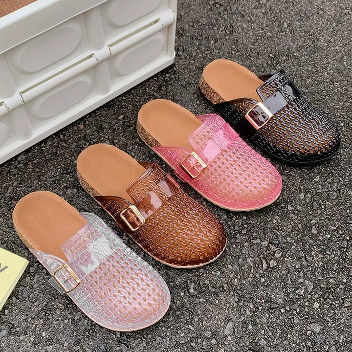 Lucia | Mules sandalo Jelly cristallo, traspiranti, comode e facili da indossare
