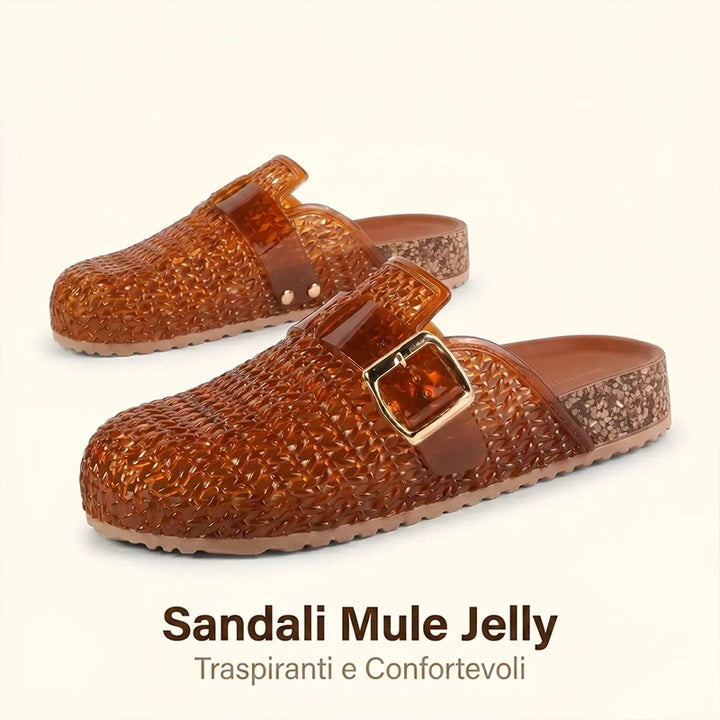 Lucia | Mules sandalo Jelly cristallo, traspiranti, comode e facili da indossare