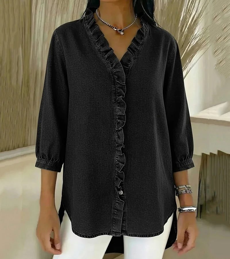 Adele | Blusa con scollo a V e volant