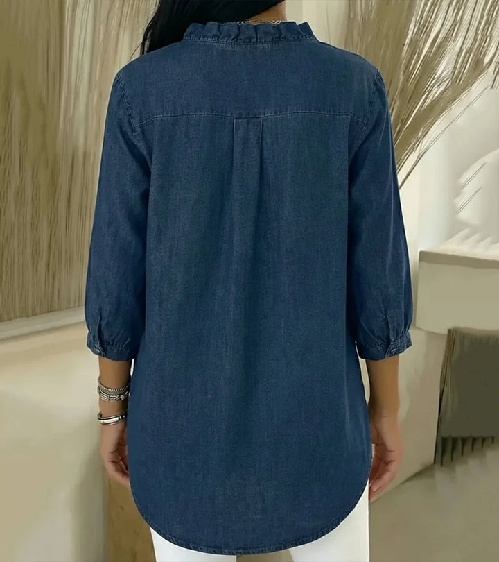 Adele | Blusa con scollo a V e volant