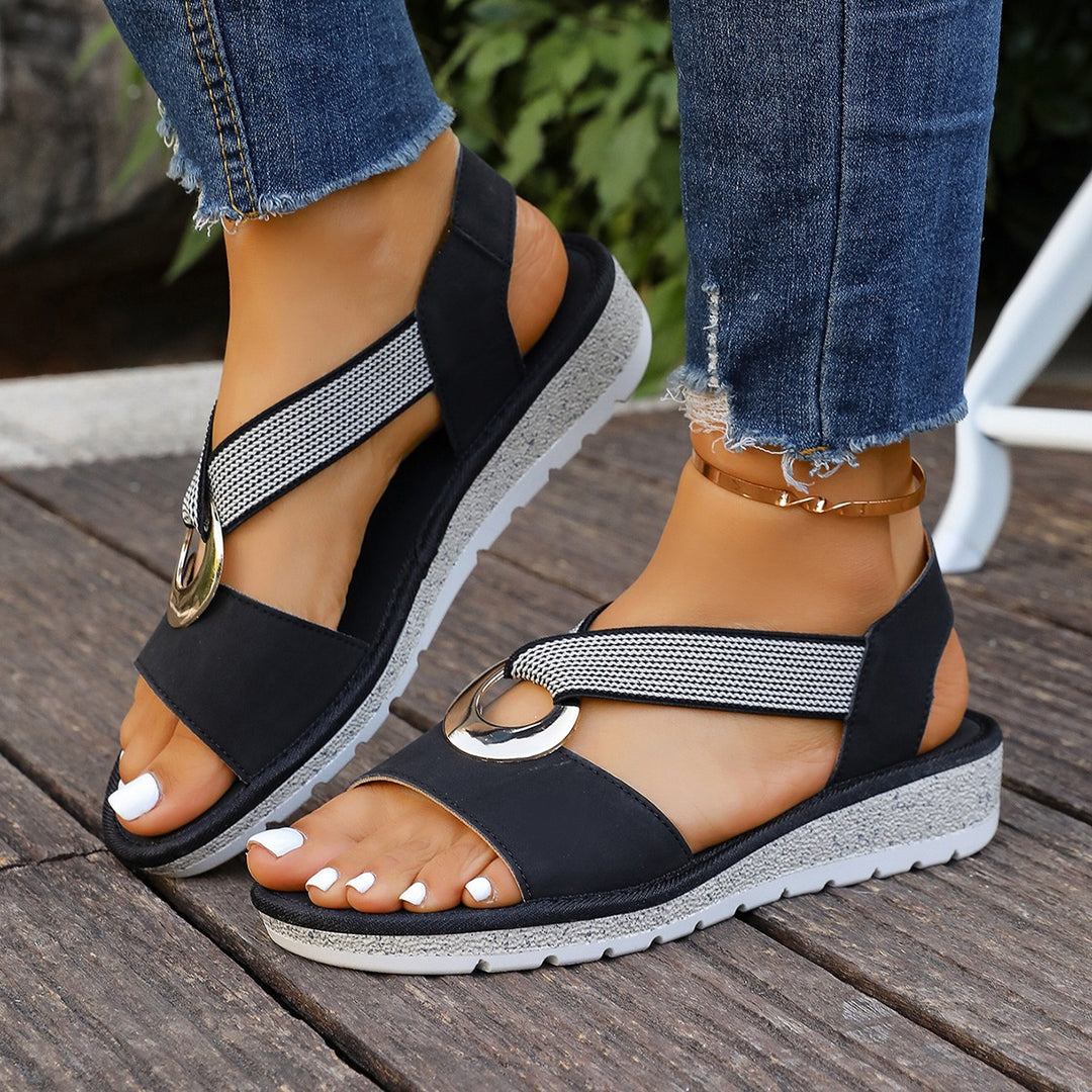 Women'S Metal Buckle Fish-Toe Sandals