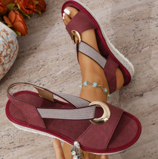 Women'S Metal Buckle Fish-Toe Sandals