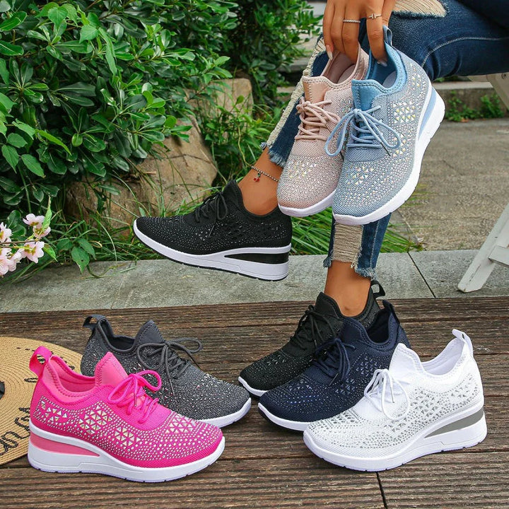 Rina | Sneakers Traspiranti Impreziosite da Strass