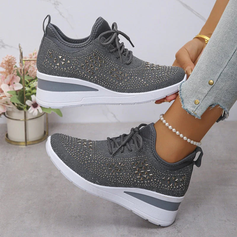 Rina | Sneakers Traspiranti Impreziosite da Strass